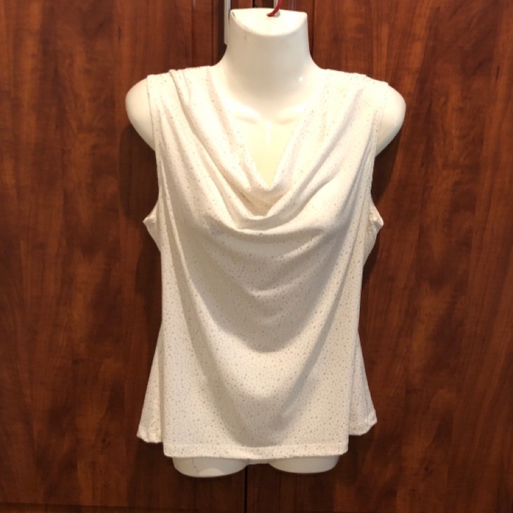 Kasper Women's Tunic Sleeveless Top with Cowl Neck, Ivory, Medium